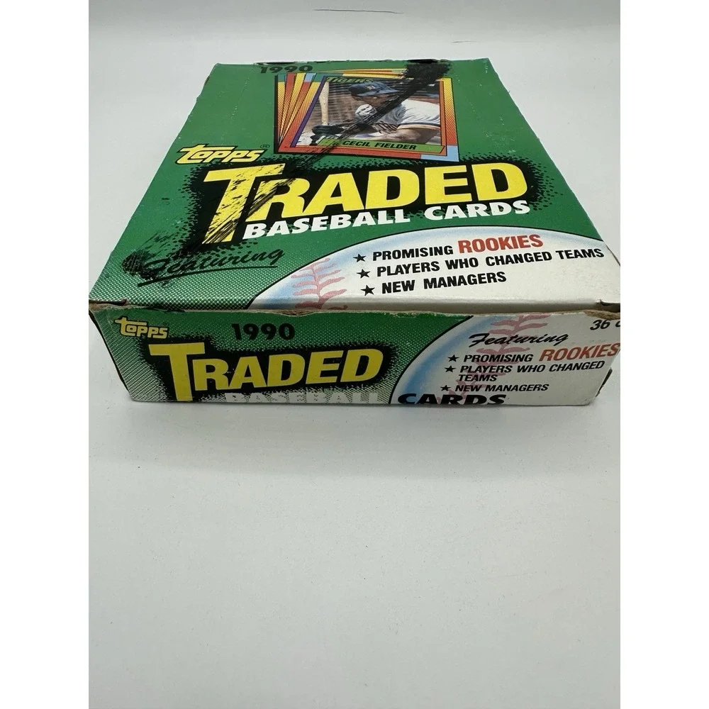 1990 Topps Traded Baseball Wax Box 36 Sealed Unopened Packs 7 Cards